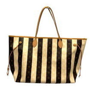 Louis Vuitton Neverfull Monogram Bag Tote Rayeur XM Brown Cream